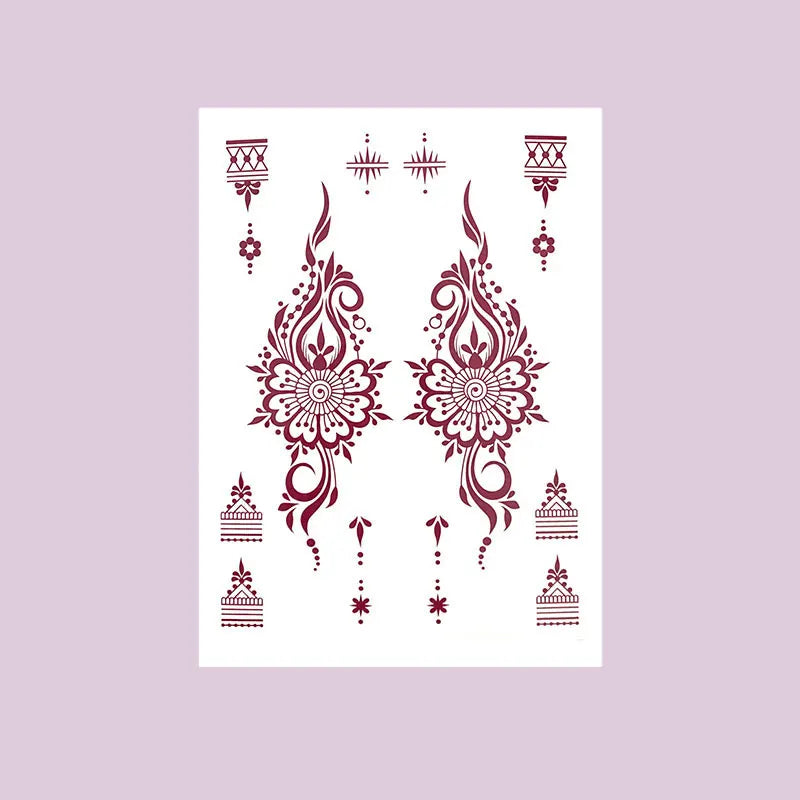 Tatouage Henné Bordeaux Pieds & Mains - Fleurs Florales Mariage Ramadan Festival