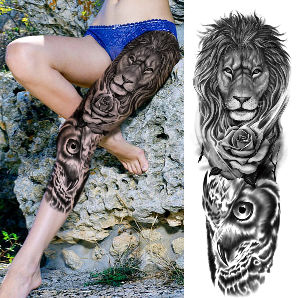 Tatouage Sleeve Bras Complet – Style Guerrier Réaliste Homme & Femme