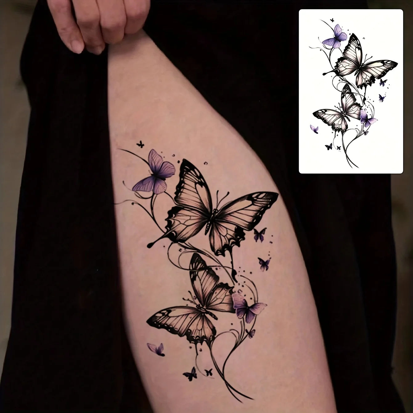 Tatouage Temporaire Papillons Colorés – Style Tendance Couple