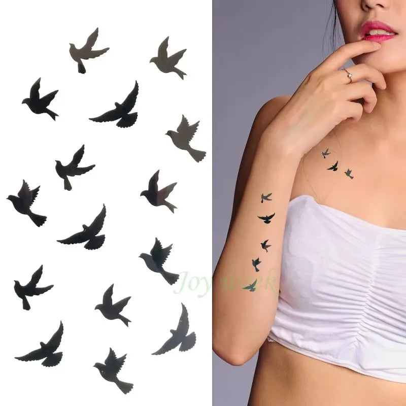 Tatouage Temporaire Cœur Noir – Dessin à la Main Waterproof