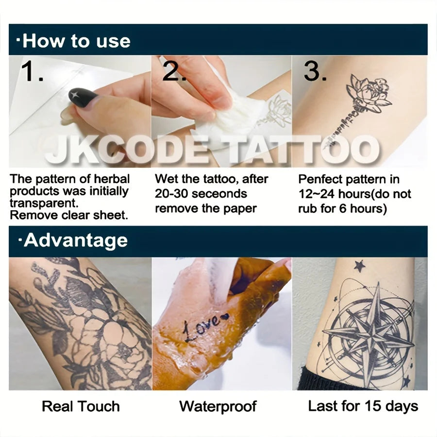 Tatouage Semi-Permanent Waterproof - Calligraphie Arabe & Magic Tattoo Durée 2 Semaines