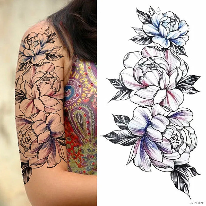 Tatouage Femme Fleurs, Oiseau & Papillon - Attrape-Rêves Waterproof Corps & Bras