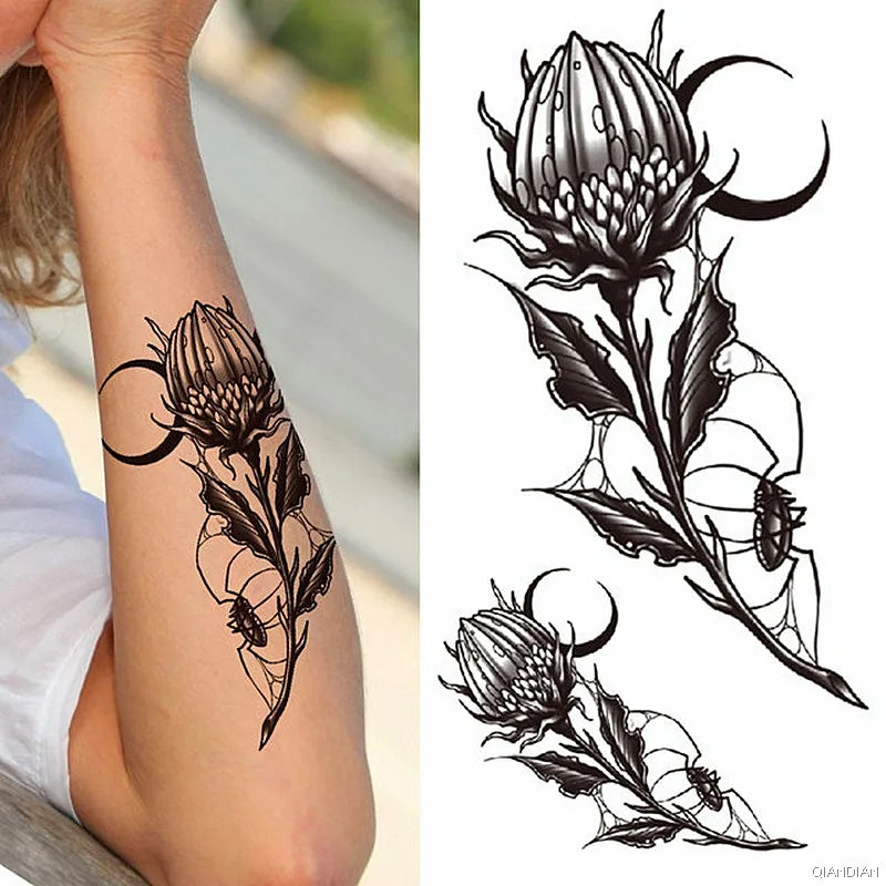 Tatouage Femme Fleurs, Oiseau & Papillon - Attrape-Rêves Waterproof Corps & Bras
