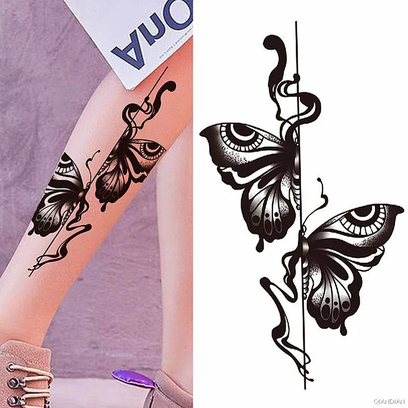 Tatouage Femme Fleurs, Oiseau & Papillon - Attrape-Rêves Waterproof Corps & Bras