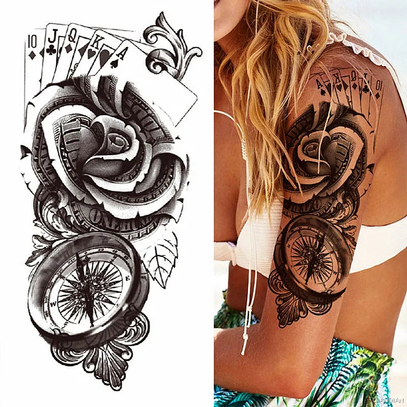 Tatouage Femme Fleurs, Oiseau & Papillon - Attrape-Rêves Waterproof Corps & Bras