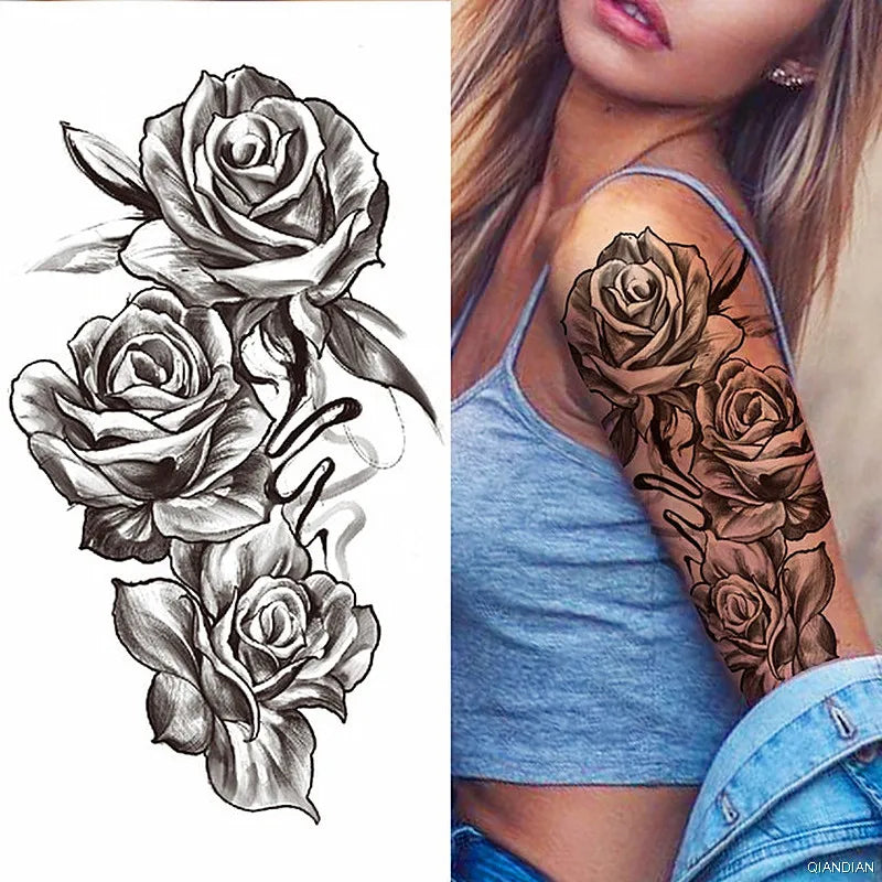 Tatouage Femme Fleurs, Oiseau & Papillon - Attrape-Rêves Waterproof Corps & Bras