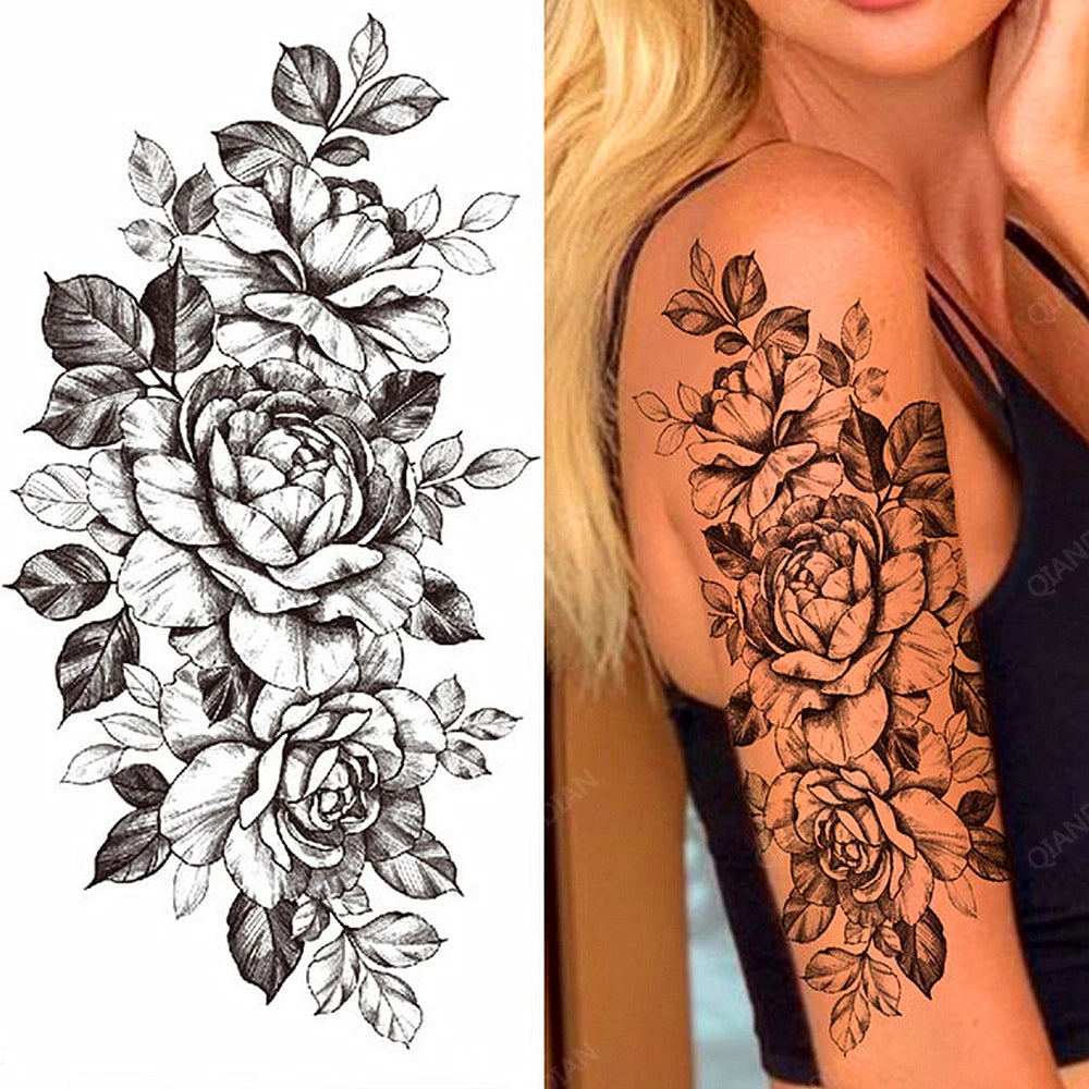 Tatouage Femme Fleurs, Oiseau & Papillon - Attrape-Rêves Waterproof Corps & Bras