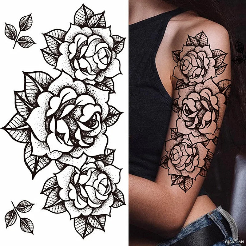 Tatouage Femme Fleurs, Oiseau & Papillon - Attrape-Rêves Waterproof Corps & Bras