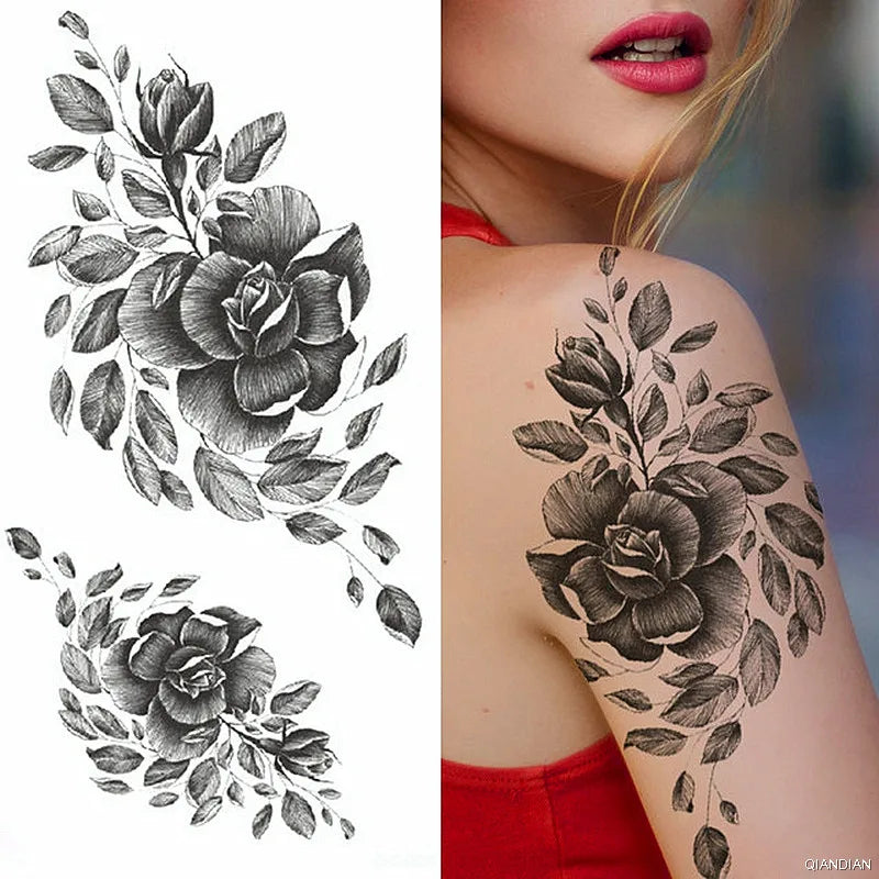 Tatouage Femme Fleurs, Oiseau & Papillon - Attrape-Rêves Waterproof Corps & Bras