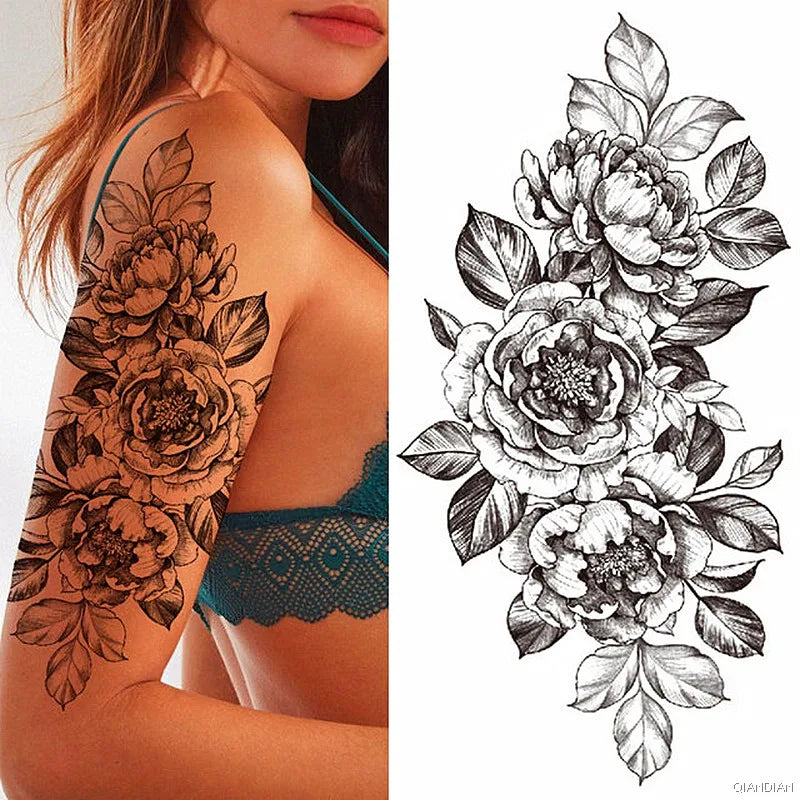 Tatouage Femme Fleurs, Oiseau & Papillon - Attrape-Rêves Waterproof Corps & Bras