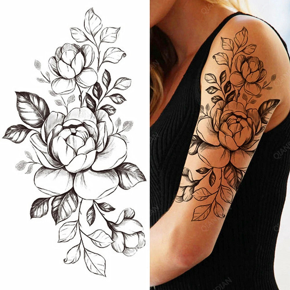 Tatouage Femme Fleurs, Oiseau & Papillon - Attrape-Rêves Waterproof Corps & Bras