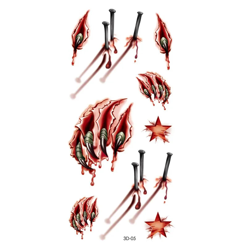 Tatouage Halloween Blessure Sanglante – Effet Spécial Réaliste
