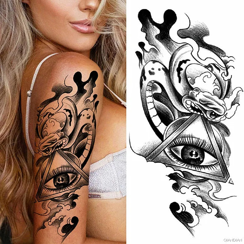 Tatouage Femme Fleurs, Oiseau & Papillon - Attrape-Rêves Waterproof Corps & Bras