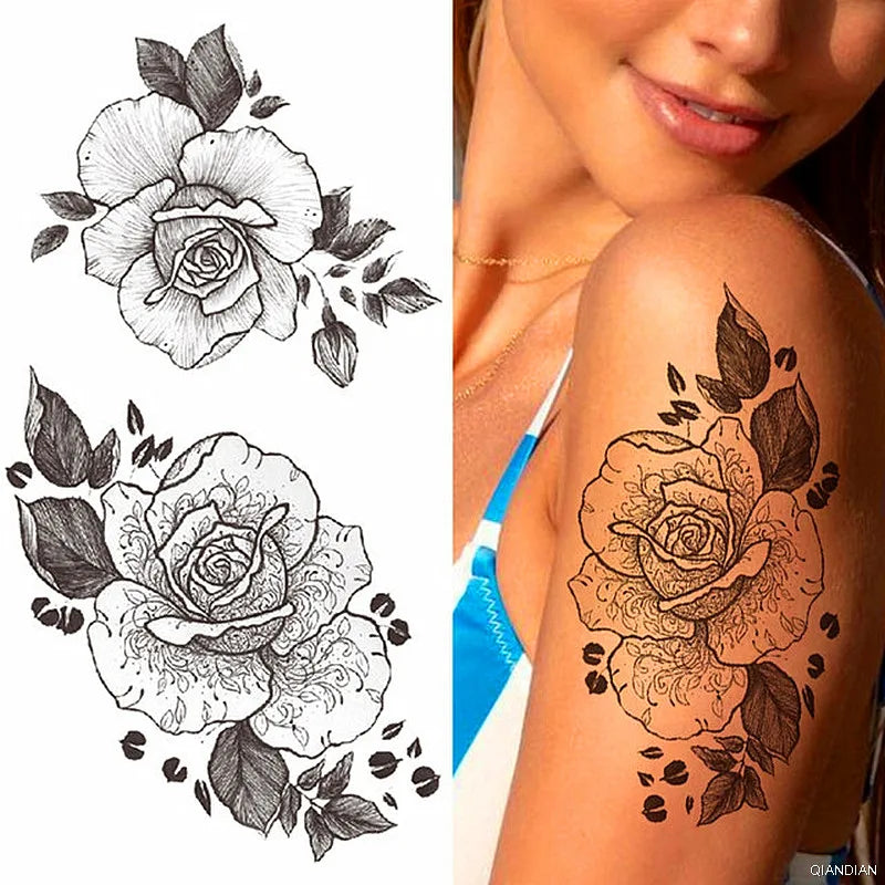 Tatouage Femme Fleurs, Oiseau & Papillon - Attrape-Rêves Waterproof Corps & Bras