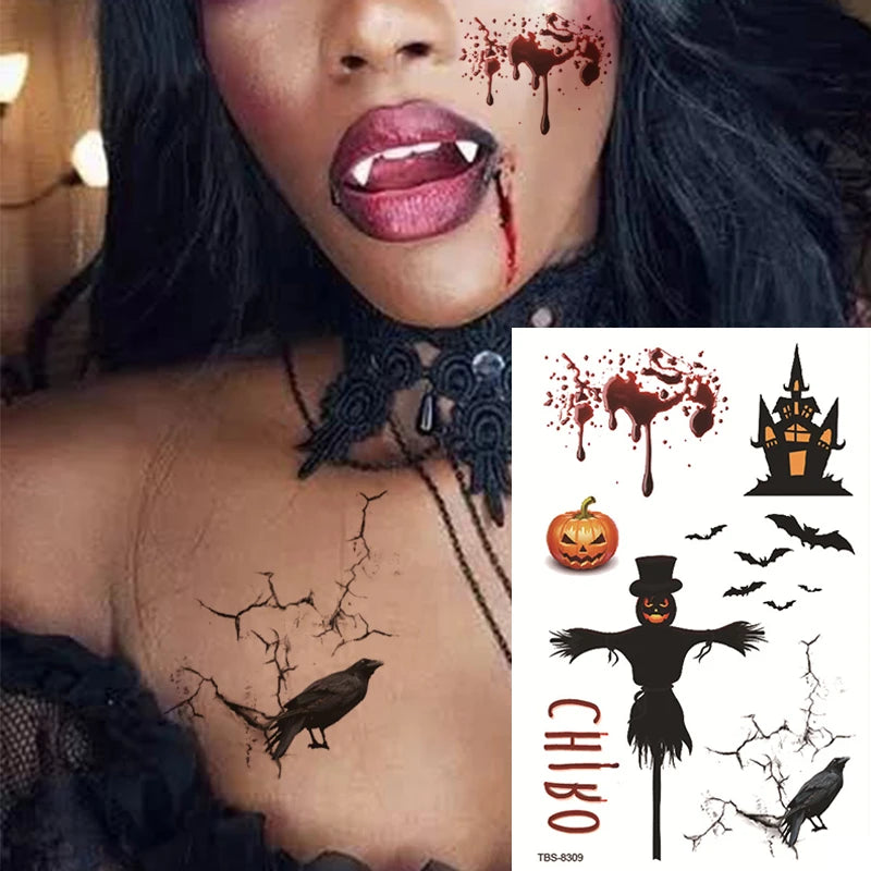 Tatouage Halloween Blessure Sanglante – Effet Spécial Réaliste