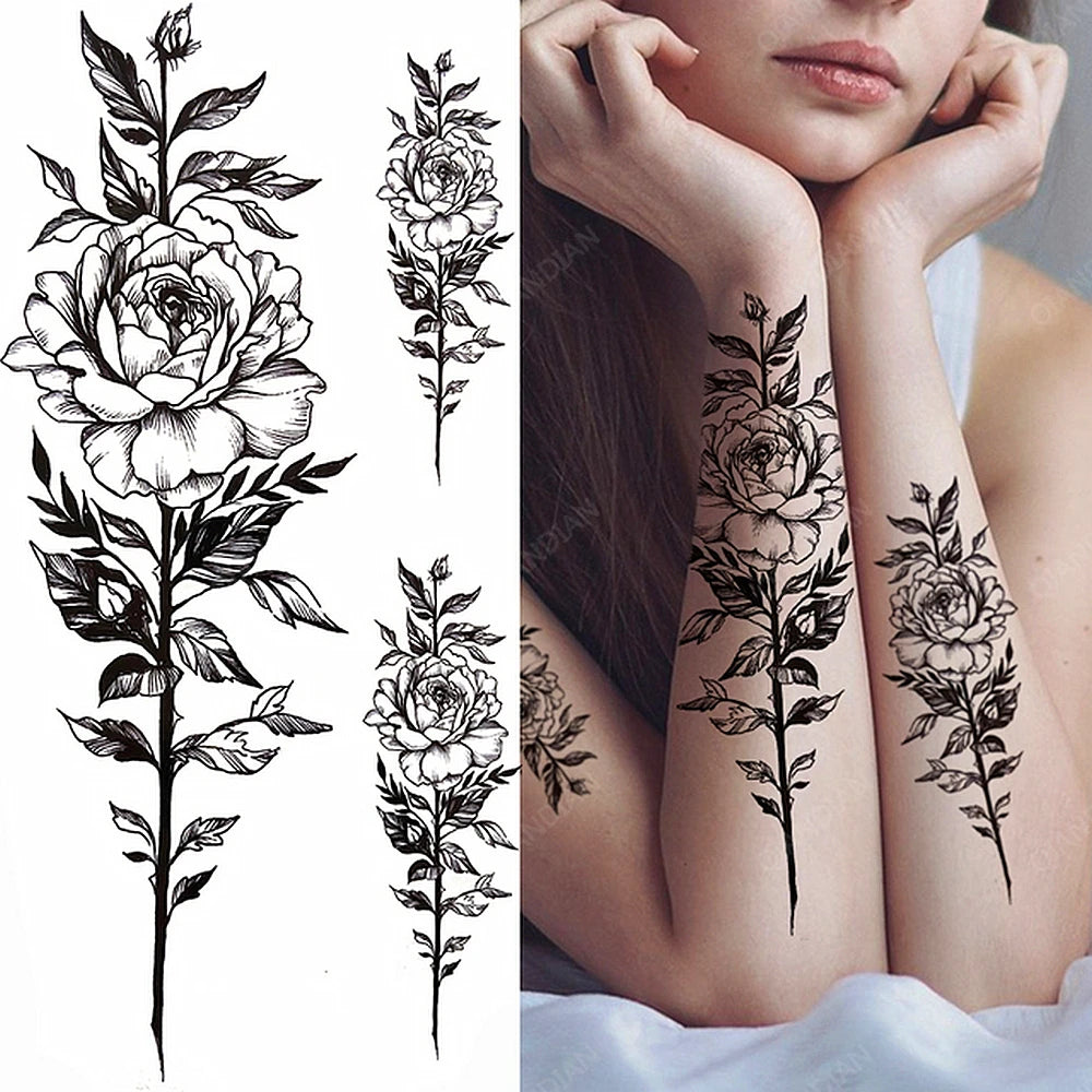 Tatouage Femme Fleurs, Oiseau & Papillon - Attrape-Rêves Waterproof Corps & Bras