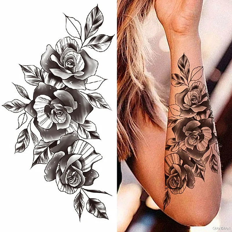 Tatouage Femme Fleurs, Oiseau & Papillon - Attrape-Rêves Waterproof Corps & Bras