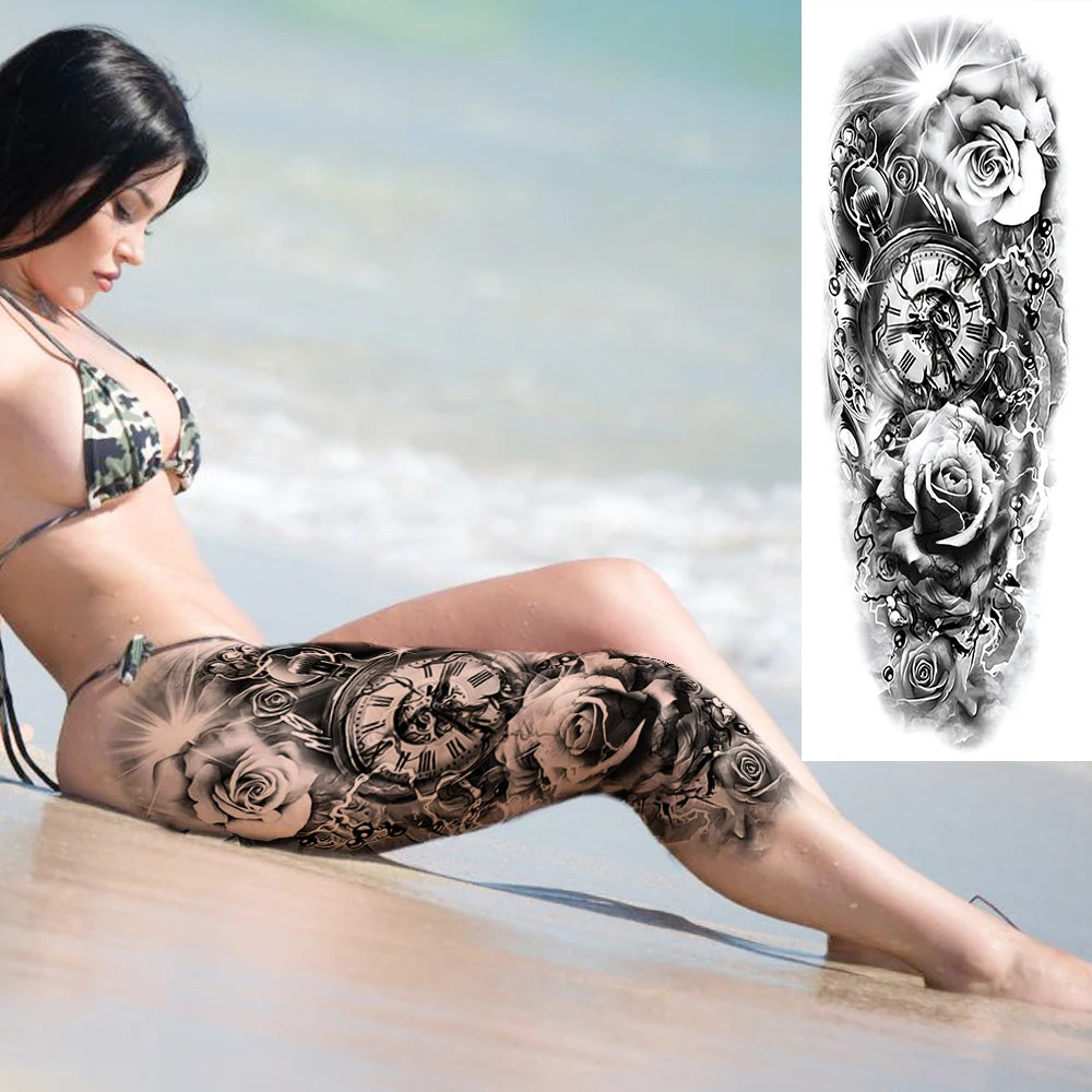 Tatouage Sleeve Bras Complet – Style Guerrier Réaliste Homme & Femme