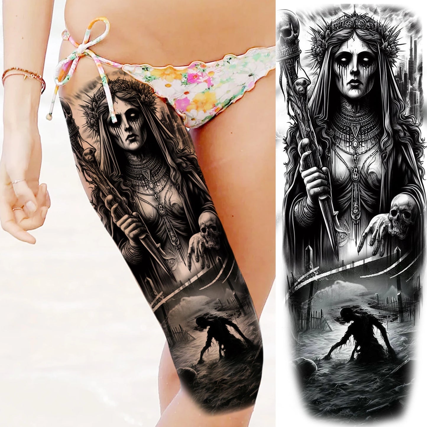 Tatouage Sleeve Bras Complet – Joker Gangster Grand Format