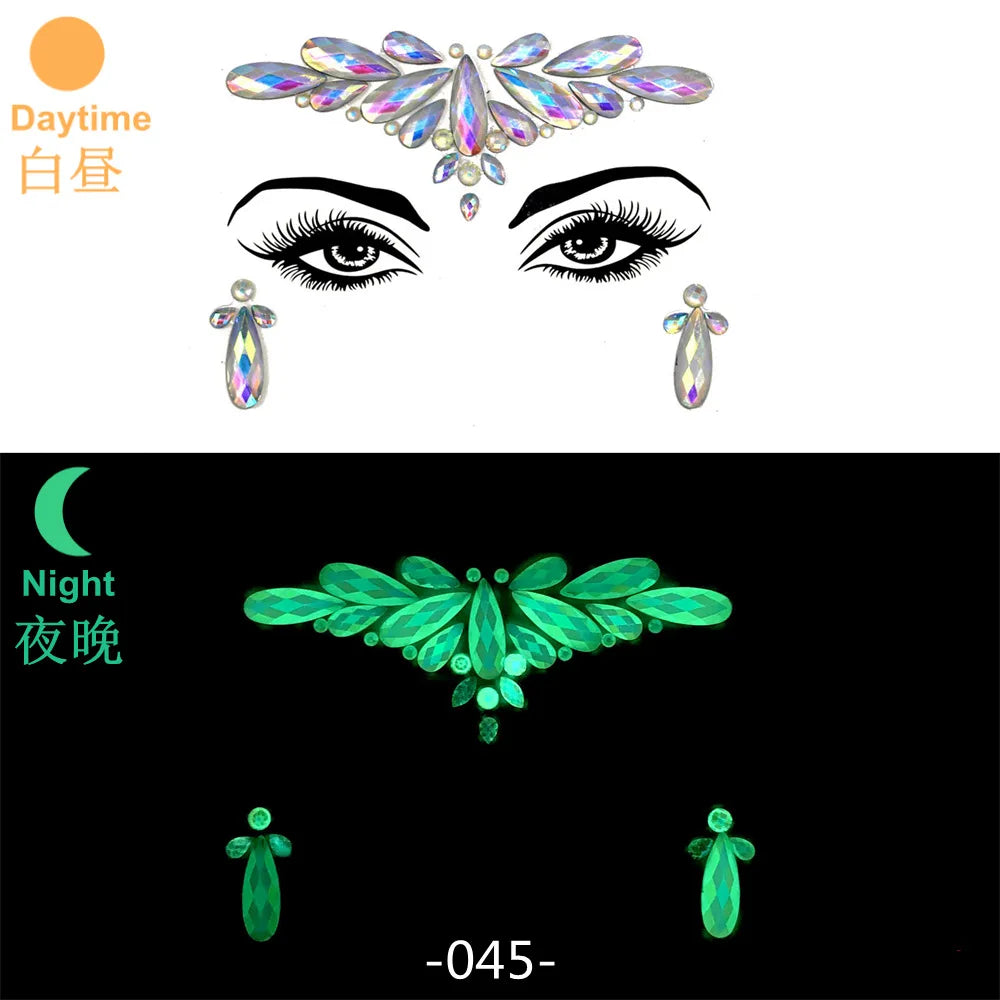 Strass Visage 3D Brillants – Bijoux de Peau pour Festival & Soirées