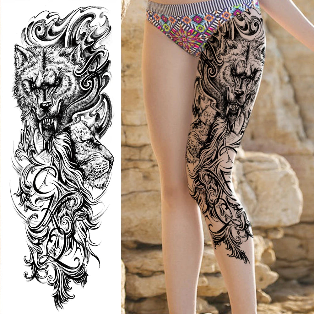 Tatouage Sleeve Bras Complet – Style Guerrier Réaliste Homme & Femme