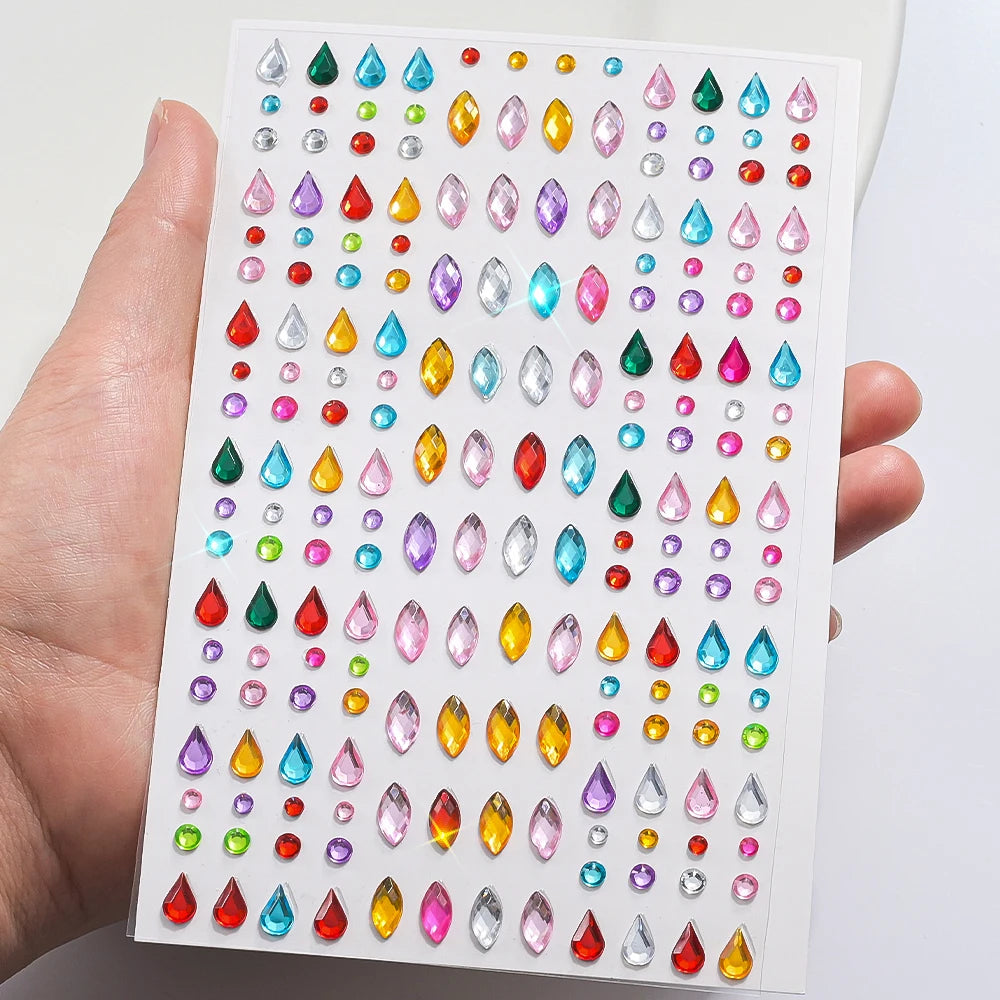 Strass Visage Multicolores Pailletés – Set 900 Pièces Adhésifs Festival & Maquillage