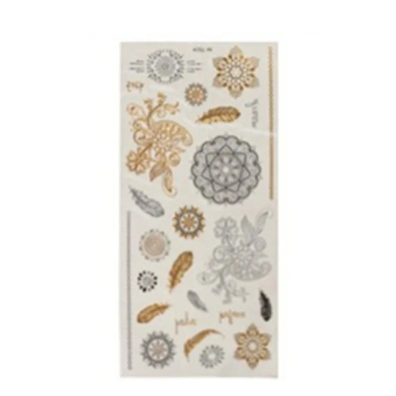 Tatouage Henné Dentelle Dorée - Alphabet Anglais Waterproof