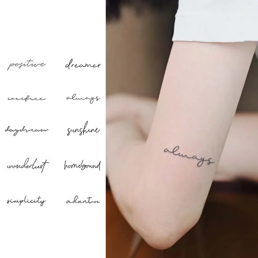 Tatouage Temporaire Poème Minimaliste – Bras & Poignet
