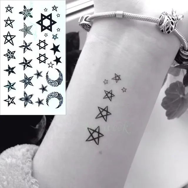 Tatouage Temporaire Cœur Noir – Dessin à la Main Waterproof