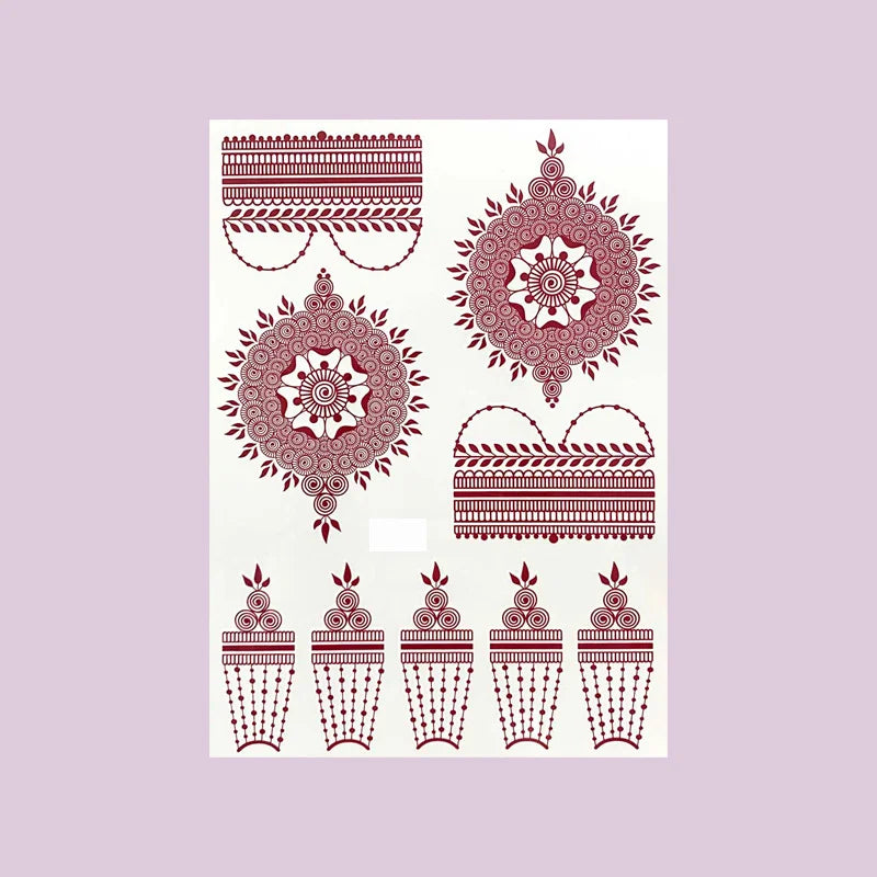 Tatouage Henné Bordeaux Mains et Corps - Motifs Floraux Mariage