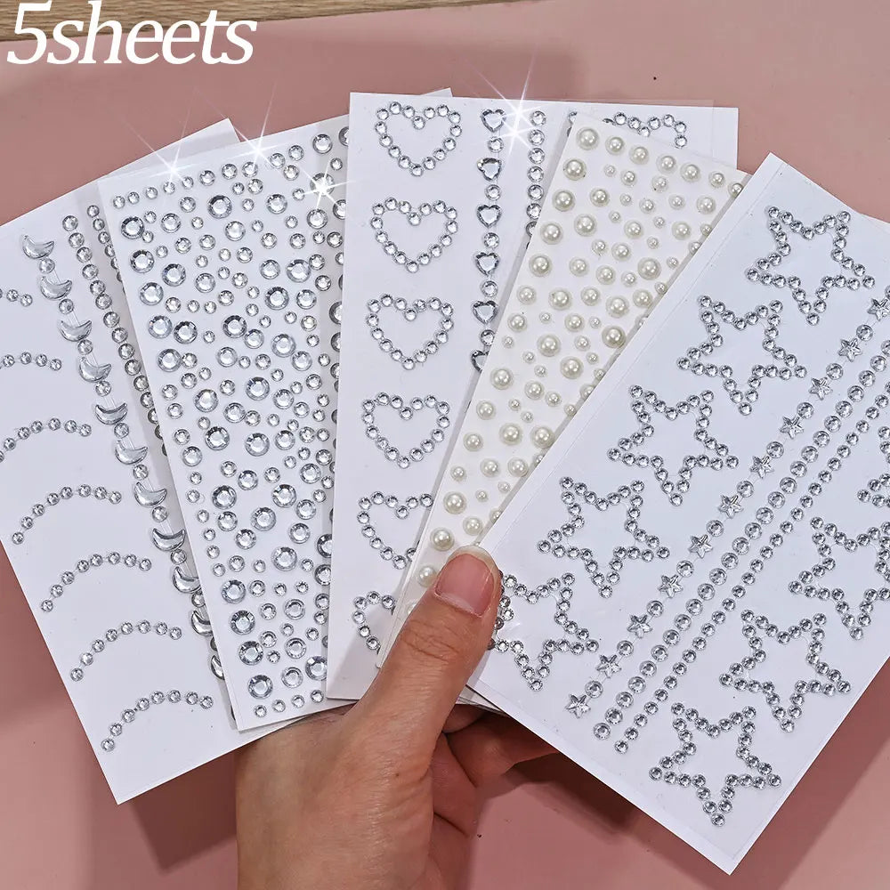 Strass Visage Multicolores Pailletés – Set 900 Pièces Adhésifs Festival & Maquillage