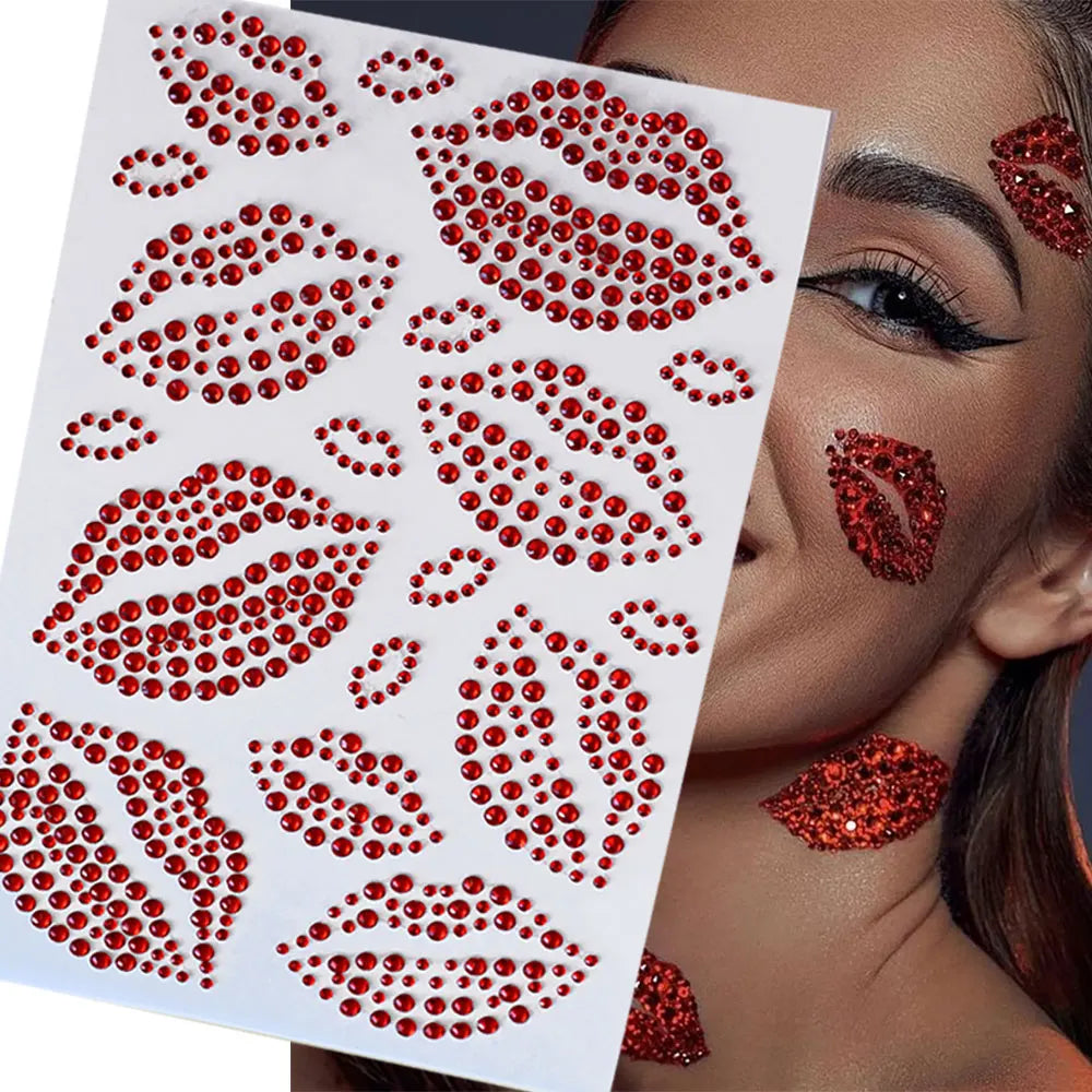 Strass Visage Multicolores Pailletés – Set 900 Pièces Adhésifs Festival & Maquillage