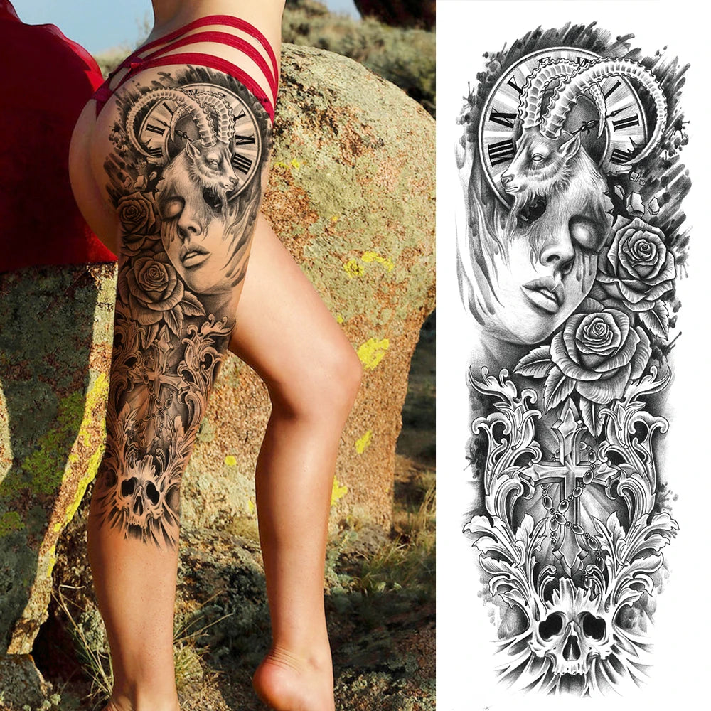 Tatouage Sleeve Bras Complet – Style Guerrier Réaliste Homme & Femme