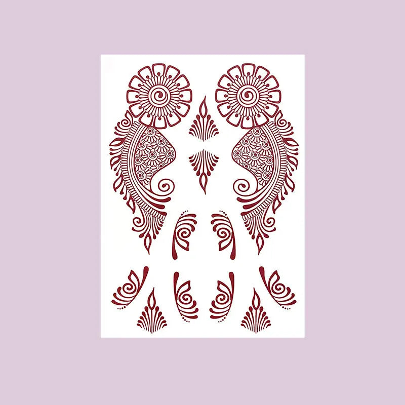 Tatouage Henné Bordeaux Pieds & Mains - Fleurs Florales Mariage Ramadan Festival