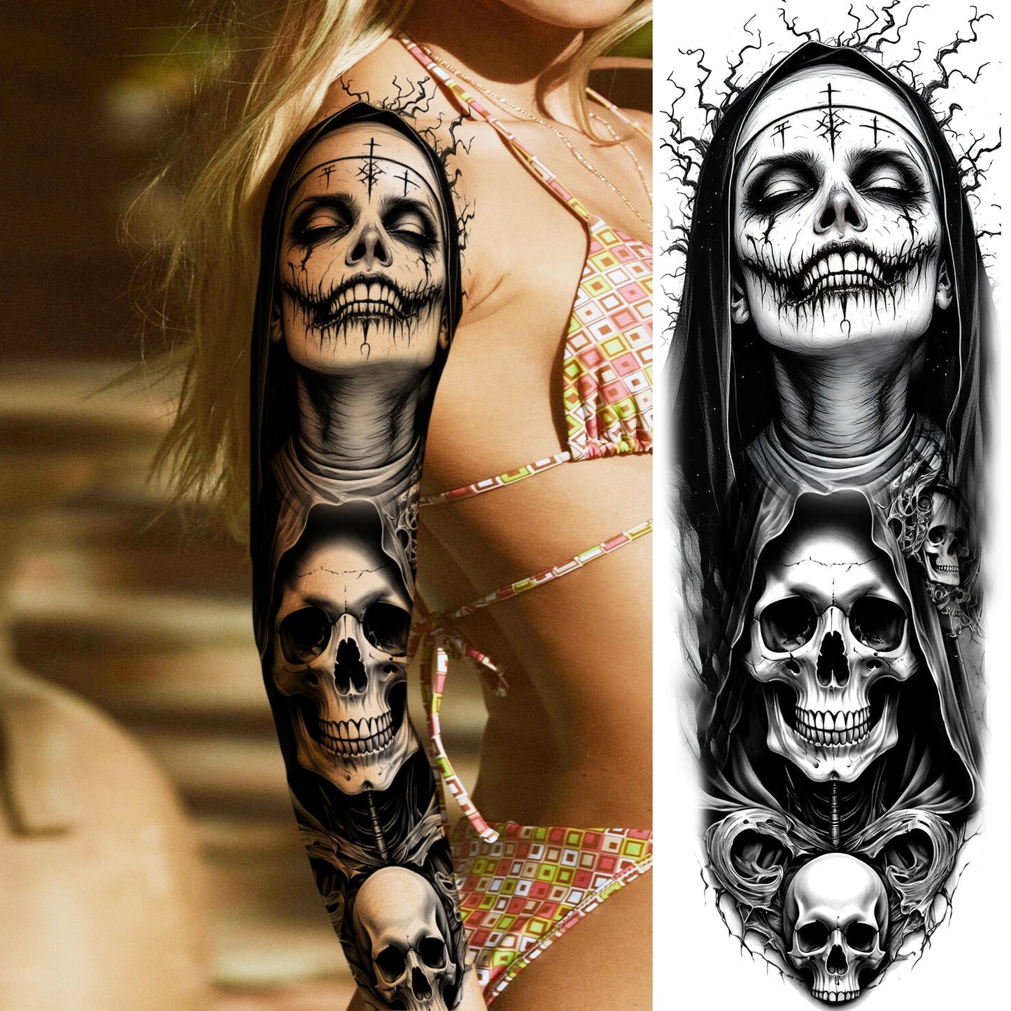 Tatouage Sleeve Bras Complet – Joker Gangster Grand Format
