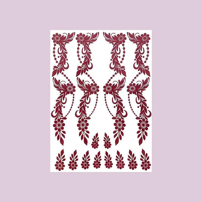 Tatouage Henné Bordeaux Pieds & Mains - Fleurs Florales Mariage Ramadan Festival