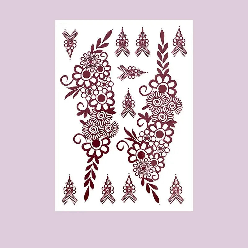 Tatouage Henné Bordeaux Pieds & Mains - Fleurs Florales Mariage Ramadan Festival