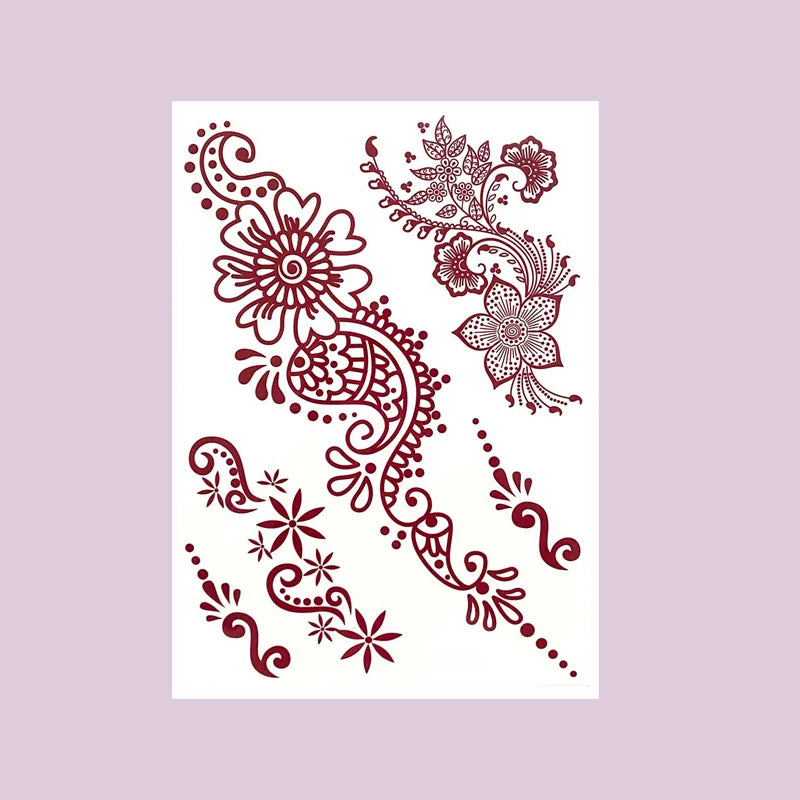 Tatouage Henné Bordeaux Mains et Corps - Motifs Floraux Mariage