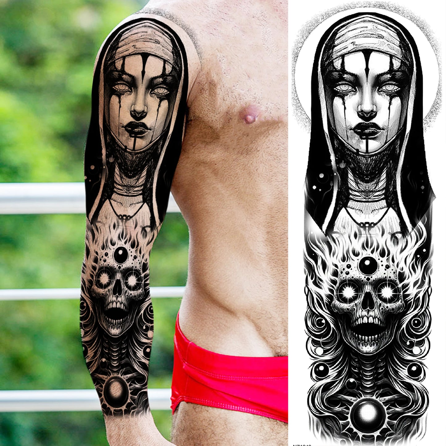 Tatouage Sleeve Bras Complet – Joker Gangster Grand Format