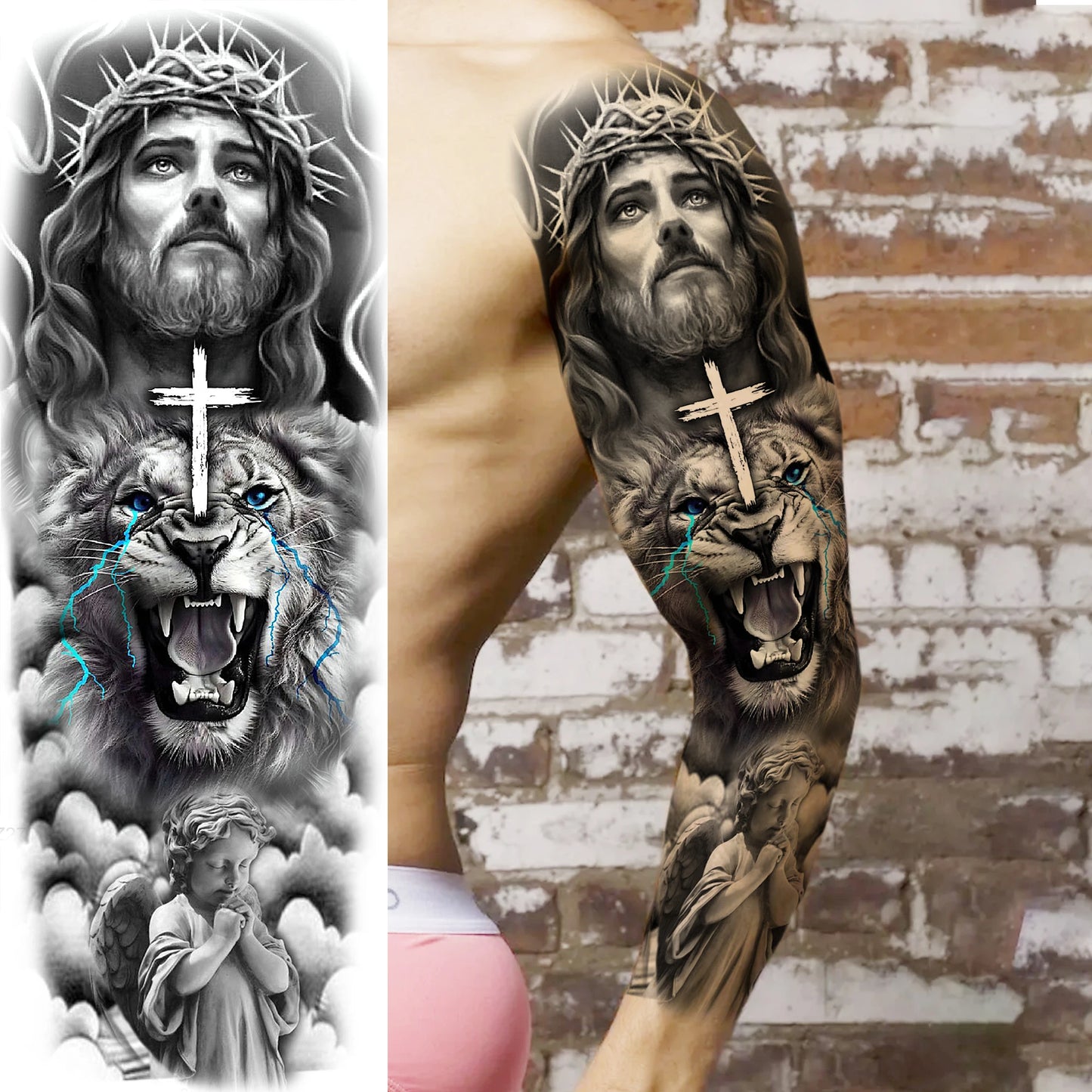 Tatouage Sleeve Bras Complet – Joker Gangster Grand Format