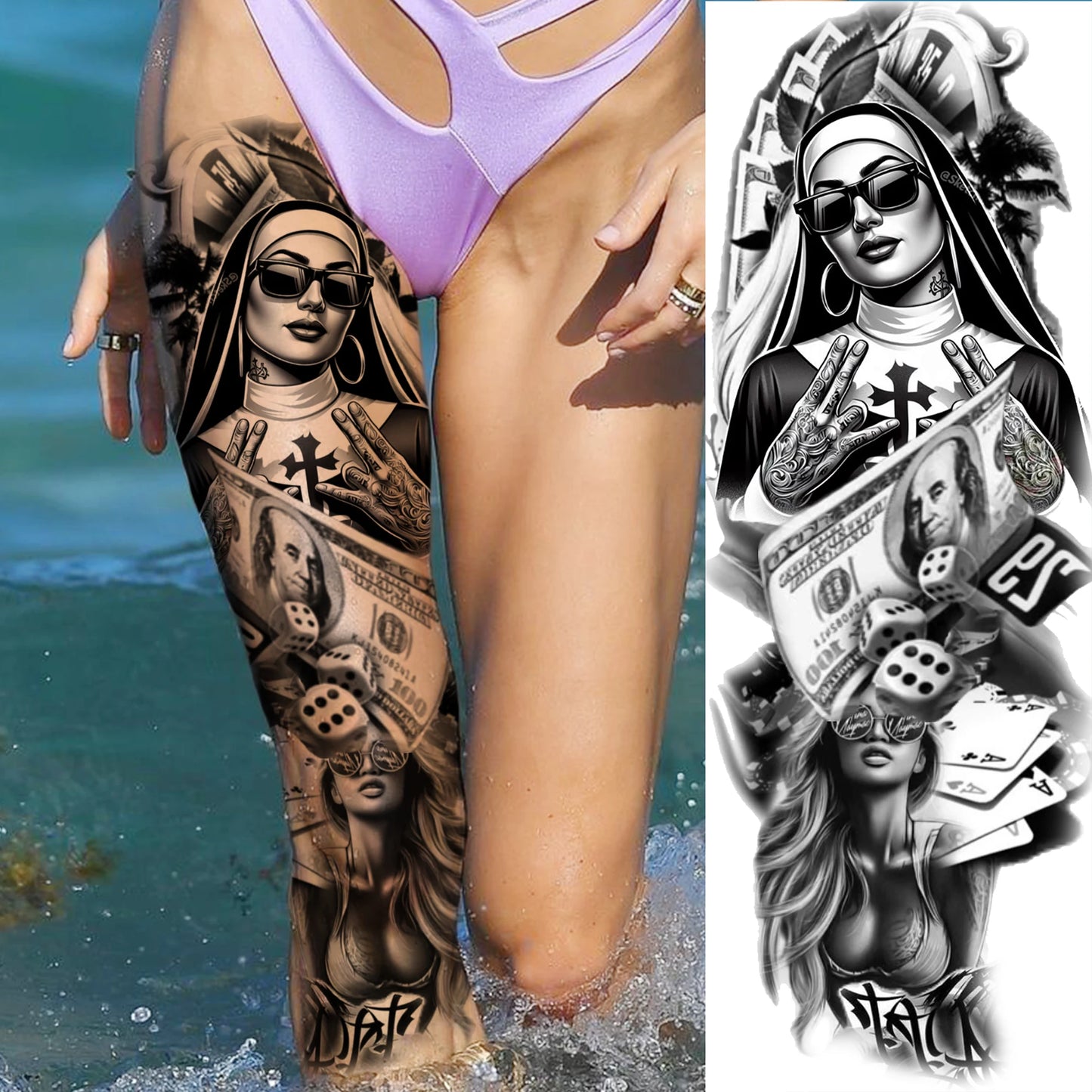 Tatouage Sleeve Bras Complet – Joker Gangster Grand Format