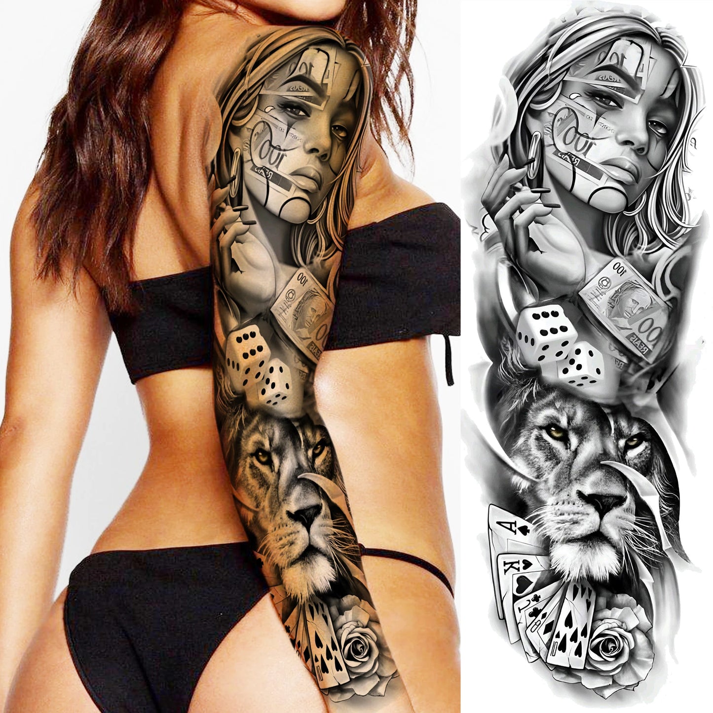 Tatouage Sleeve Bras Complet – Joker Gangster Grand Format