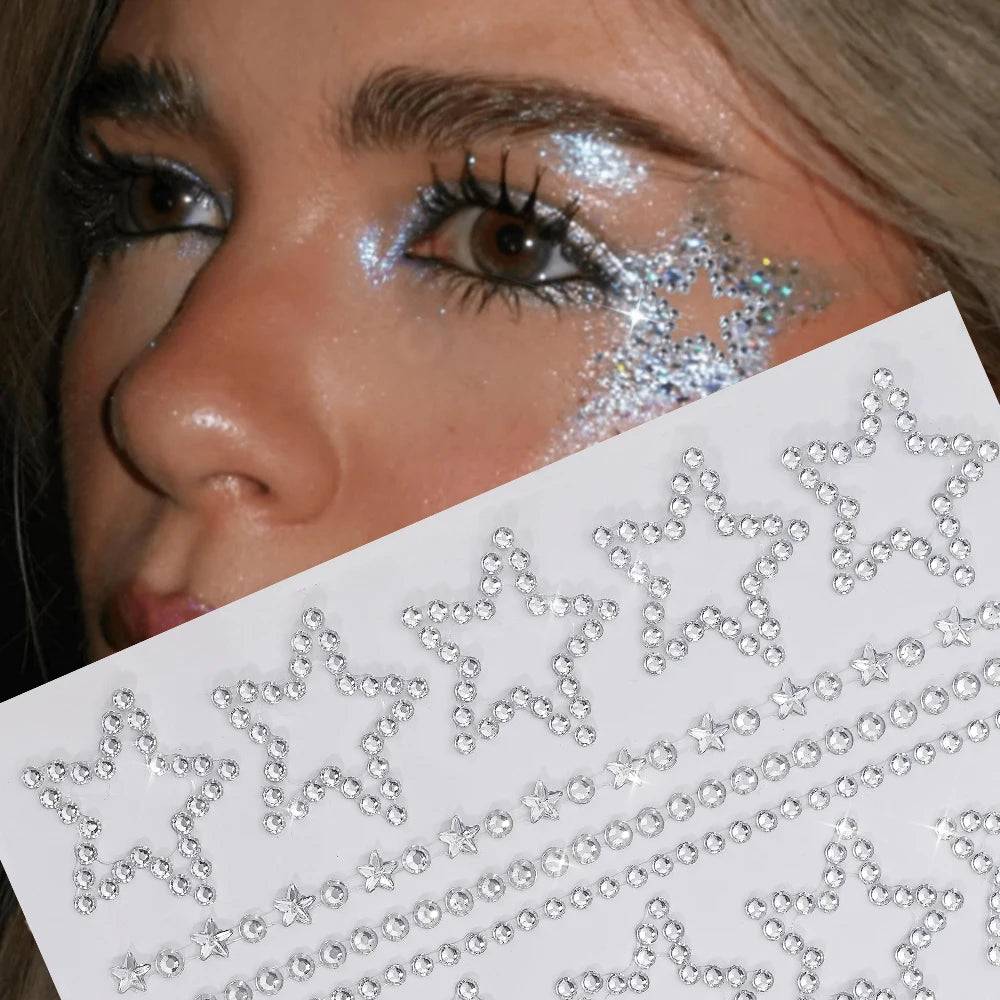 Strass Visage Aurora Cristal 3D – Bijoux Adhésifs Effet Diamant
