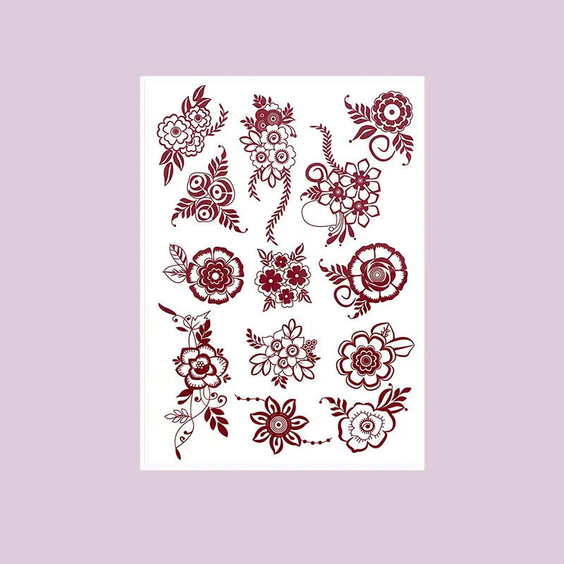 Tatouage Henné Bordeaux Pieds & Mains - Fleurs Florales Mariage Ramadan Festival