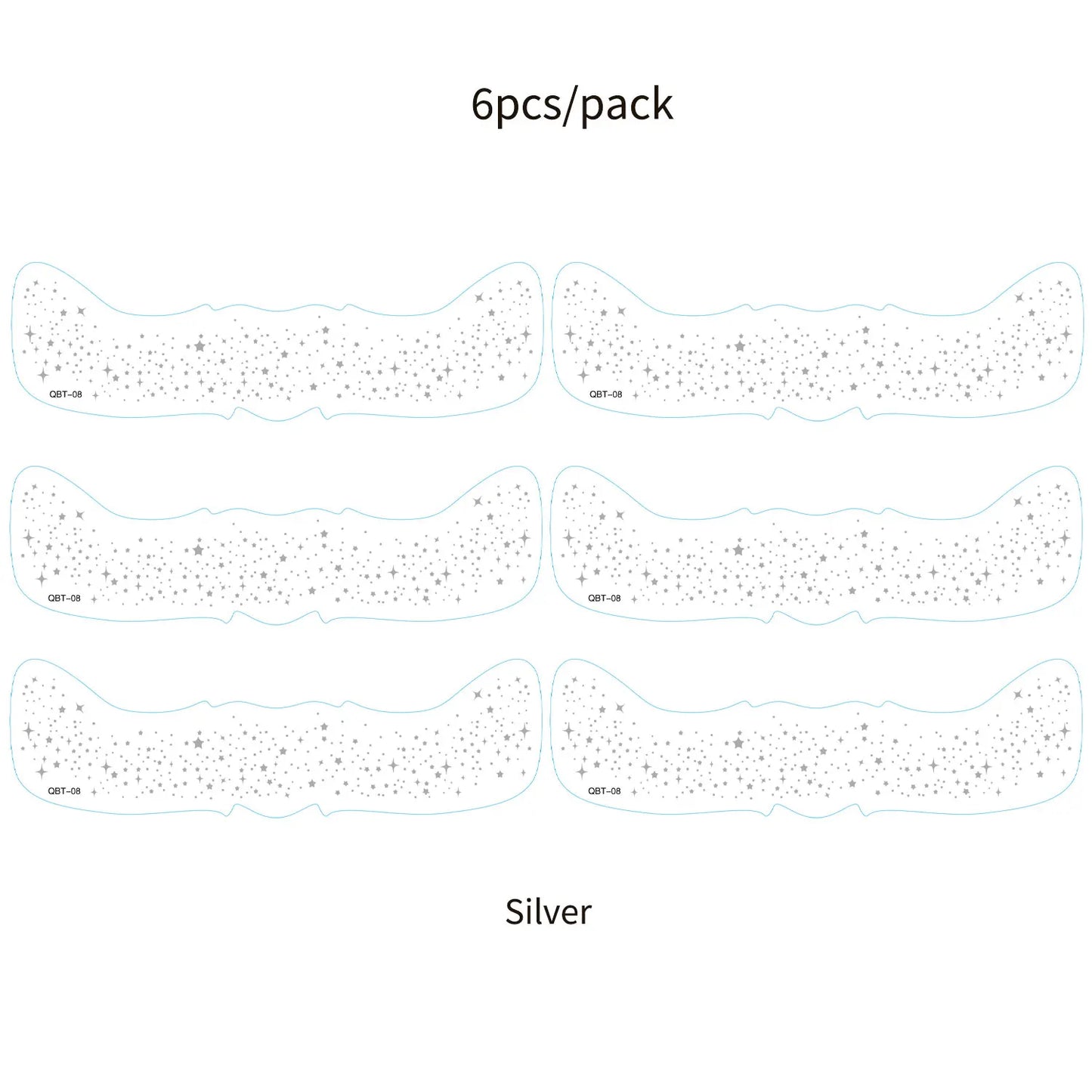 Faux Taches de Rousseur Pailletées - 6 Planches Stickers Maquillage Tendance