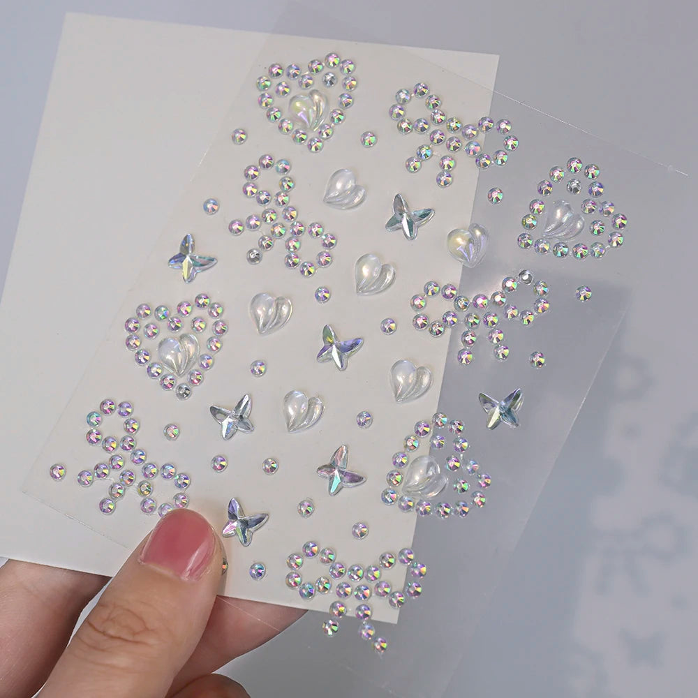 Strass Visage Aurora Cristal 3D – Bijoux Adhésifs Effet Diamant