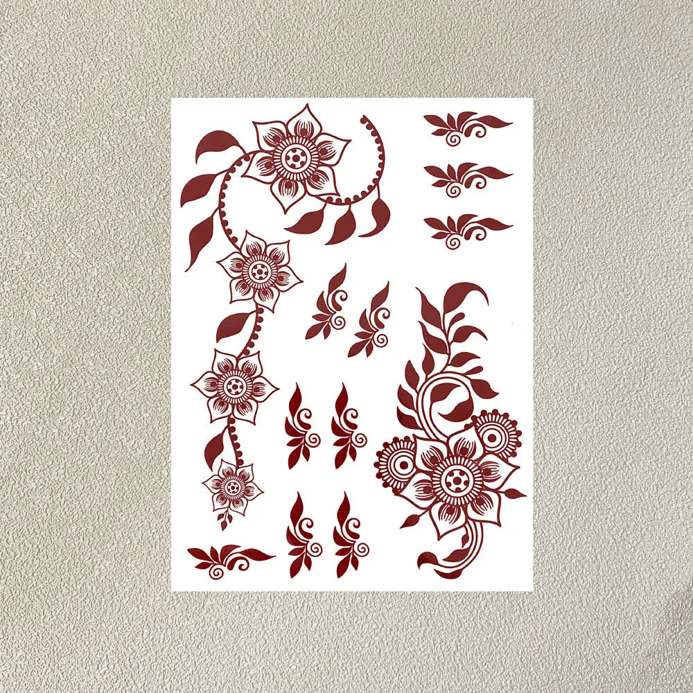 Tatouage Henné Bordeaux Mains et Corps - Motifs Floraux Mariage