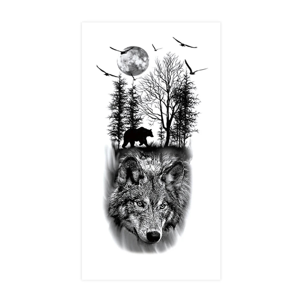 Tatouage Sleeve Animal – Loup, Lion, Tigre Bras Complet