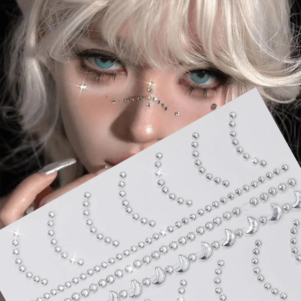 Strass Visage Aurora Cristal 3D – Bijoux Adhésifs Effet Diamant