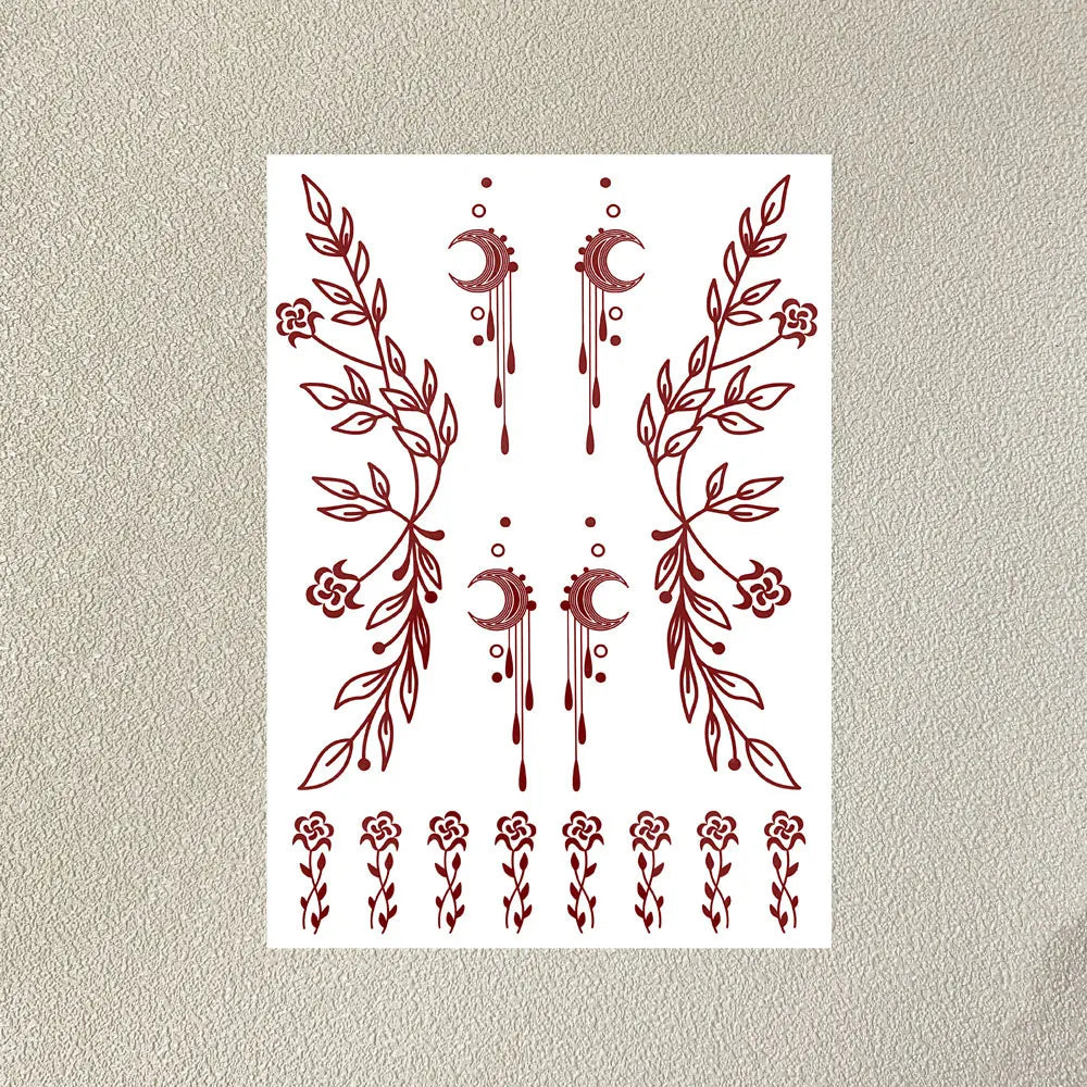 Tatouage Henné Bordeaux Mains et Corps - Motifs Floraux Mariage